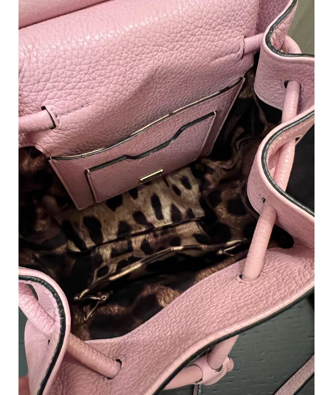 DOLCE&GABBANA Розовый кожаный рюкзак, фото 4
