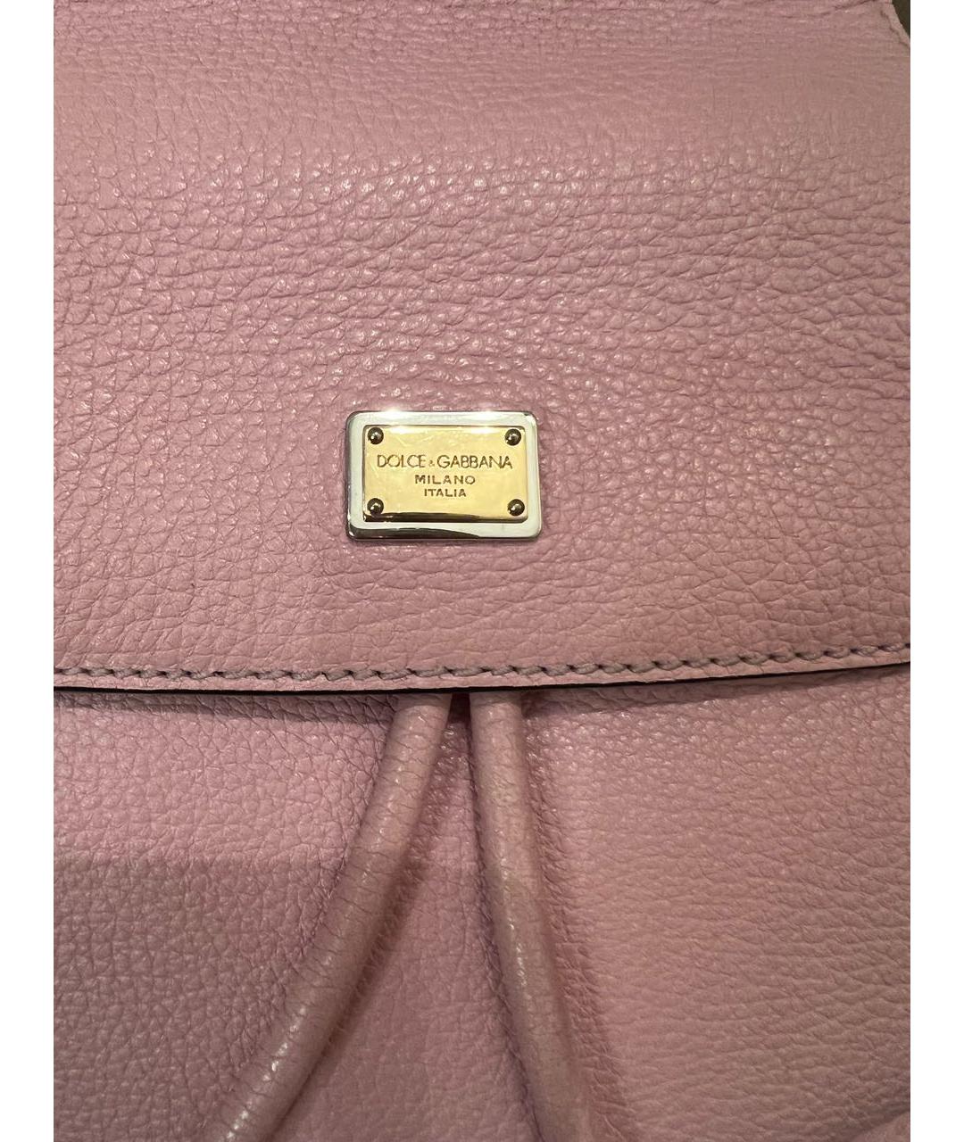 DOLCE&GABBANA Розовый кожаный рюкзак, фото 5