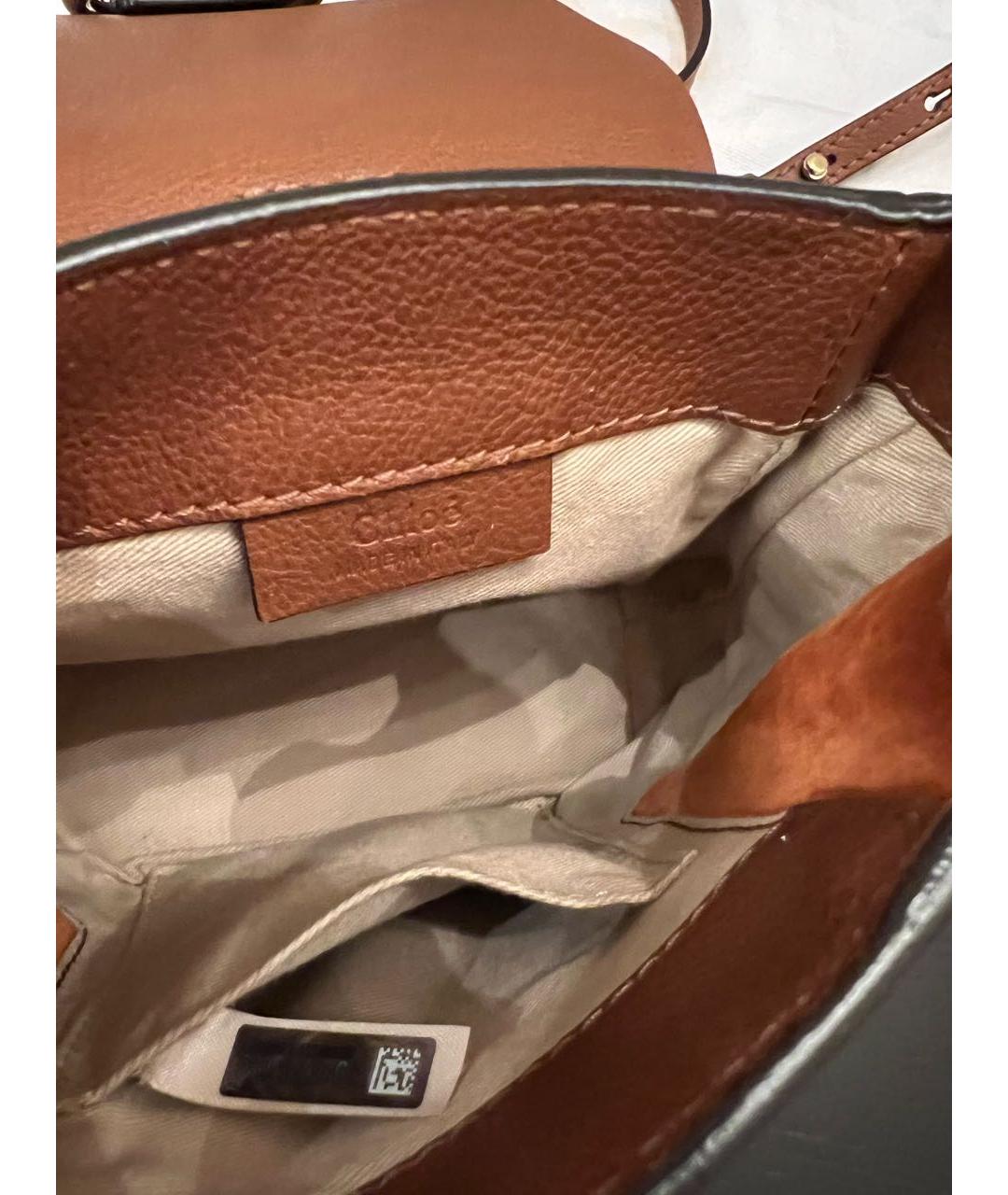 CHLOE Коричневый кожаный рюкзак, фото 4