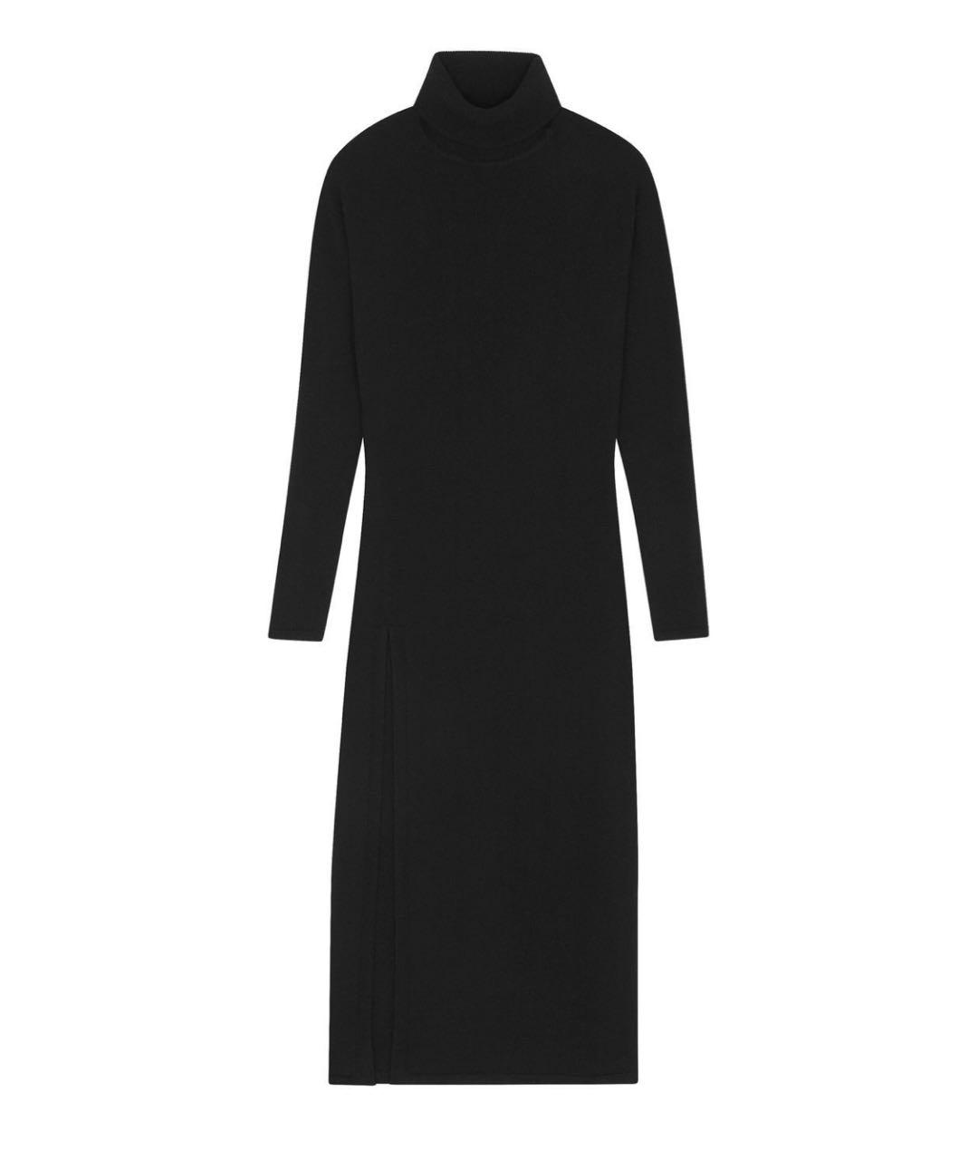 SAINT LAURENT Черное кашемировое повседневное платье, фото 1