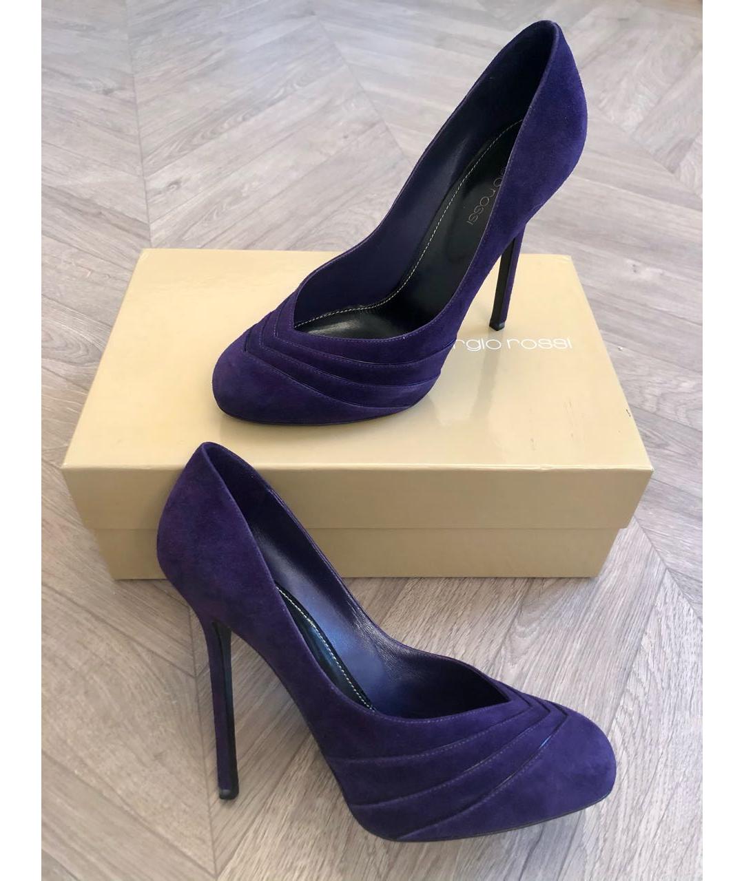 SERGIO ROSSI Фиолетовые замшевые туфли, фото 8