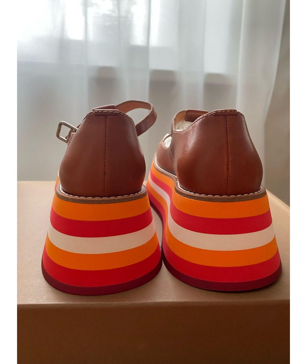 BURBERRY Коричневые кожаные сандалии, фото 3