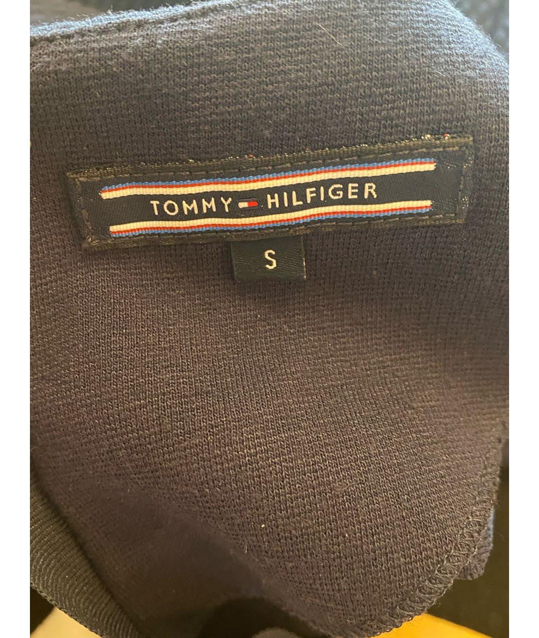 TOMMY HILFIGER Темно-синее хлопко-эластановое повседневное платье, фото 4