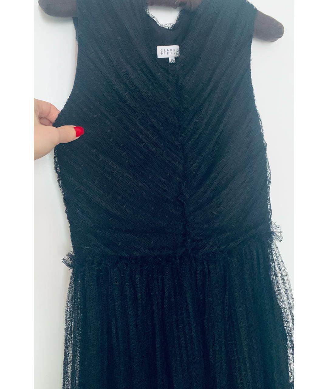 Claudie Pierlot Черное полиэстеровое коктейльное платье, фото 7