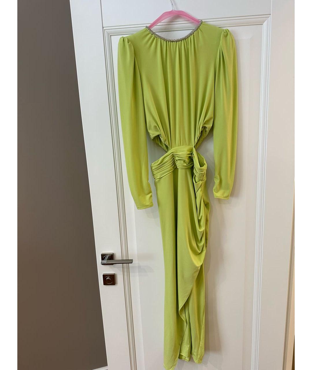 SELF-PORTRAIT Салатовыое полиэстеровое коктейльное платье, фото 7