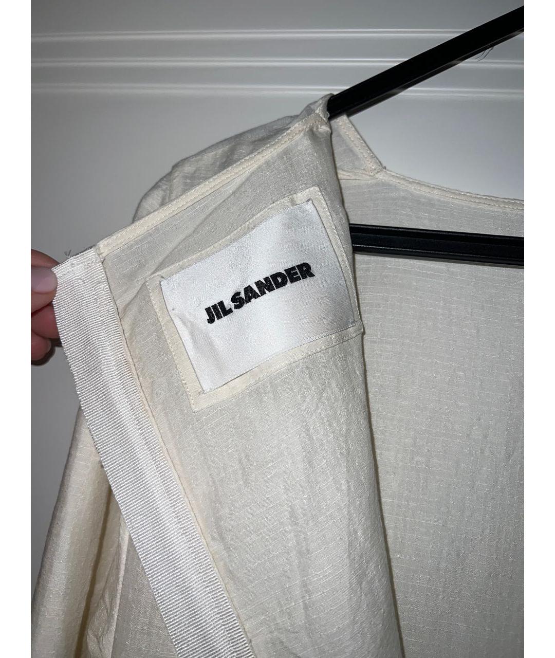 JIL SANDER Бежевое льняное повседневное платье, фото 3