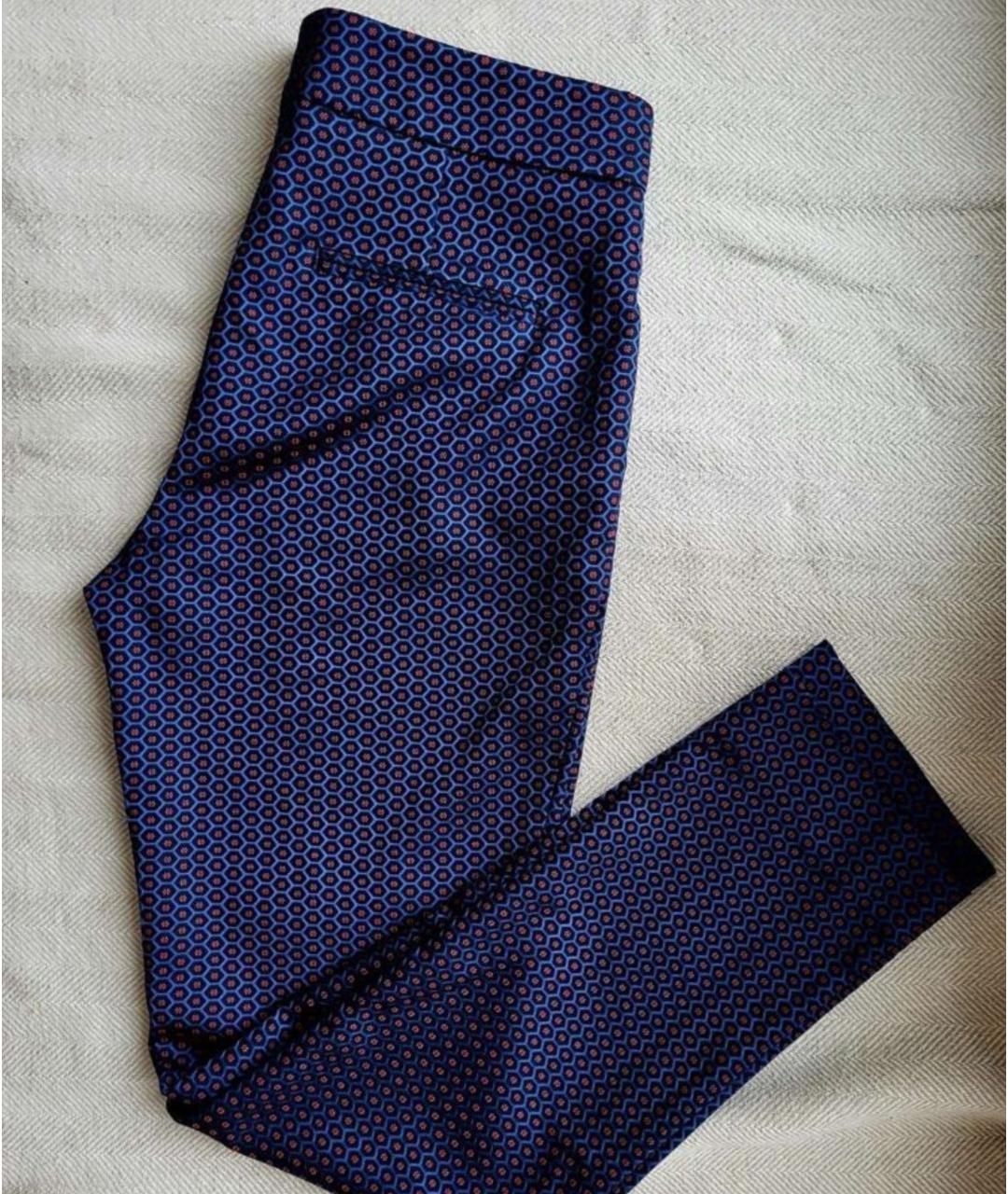 ETRO Темно-синие шелковые прямые брюки, фото 3