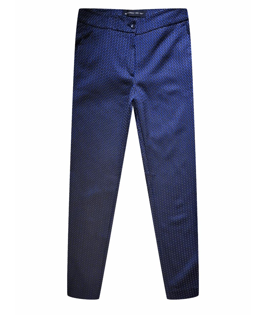 ETRO Темно-синие шелковые прямые брюки, фото 1