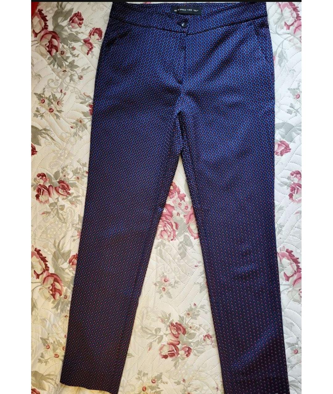 ETRO Темно-синие шелковые прямые брюки, фото 6