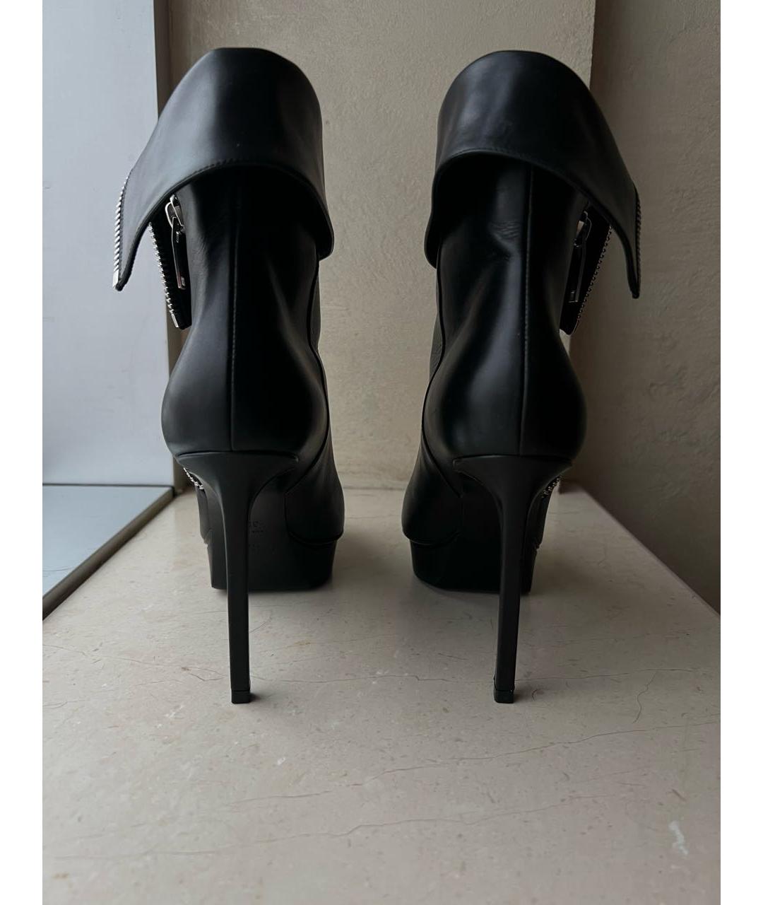 SAINT LAURENT Черные кожаные ботильоны, фото 4