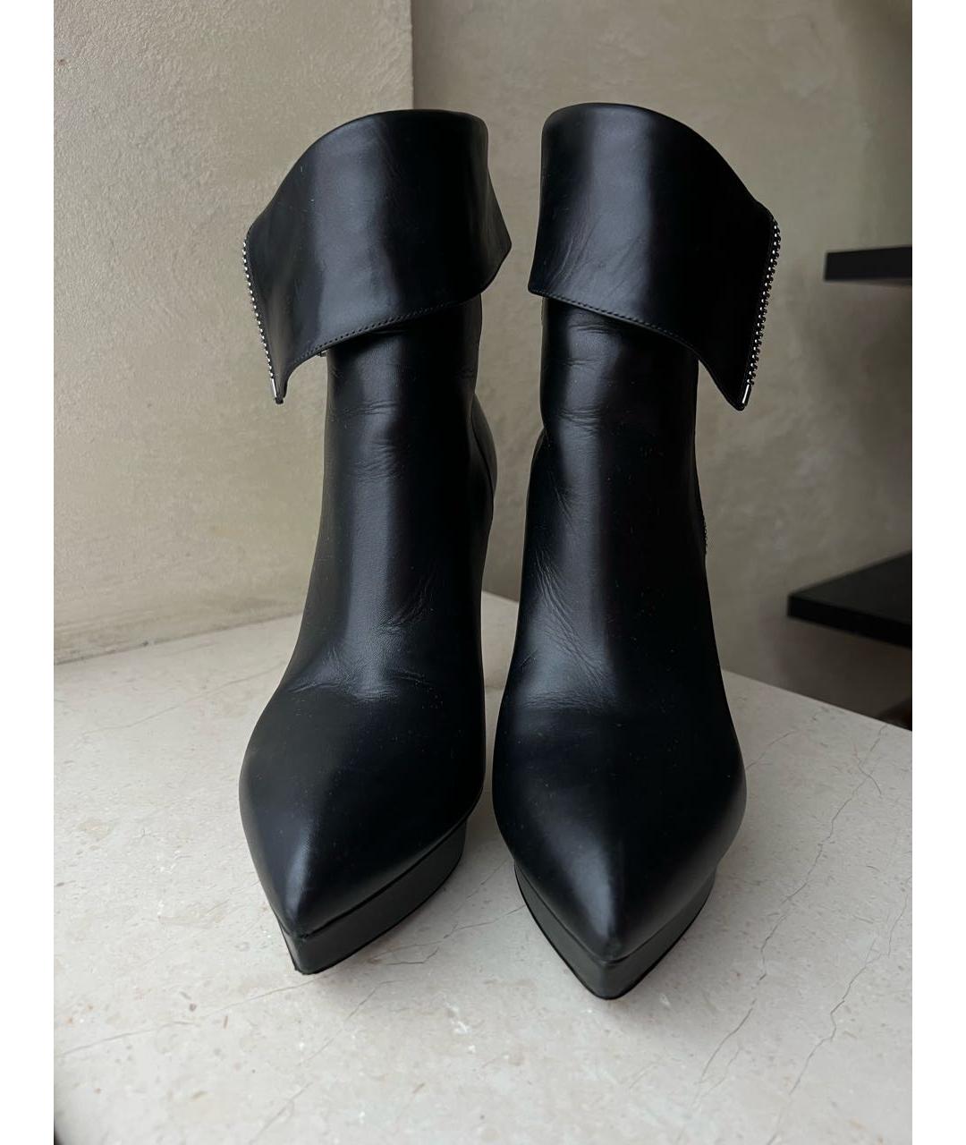 SAINT LAURENT Черные кожаные ботильоны, фото 2