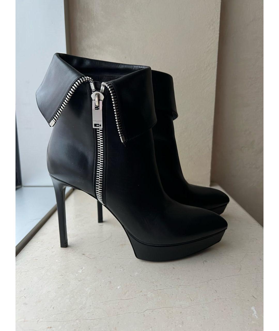 SAINT LAURENT Черные кожаные ботильоны, фото 8