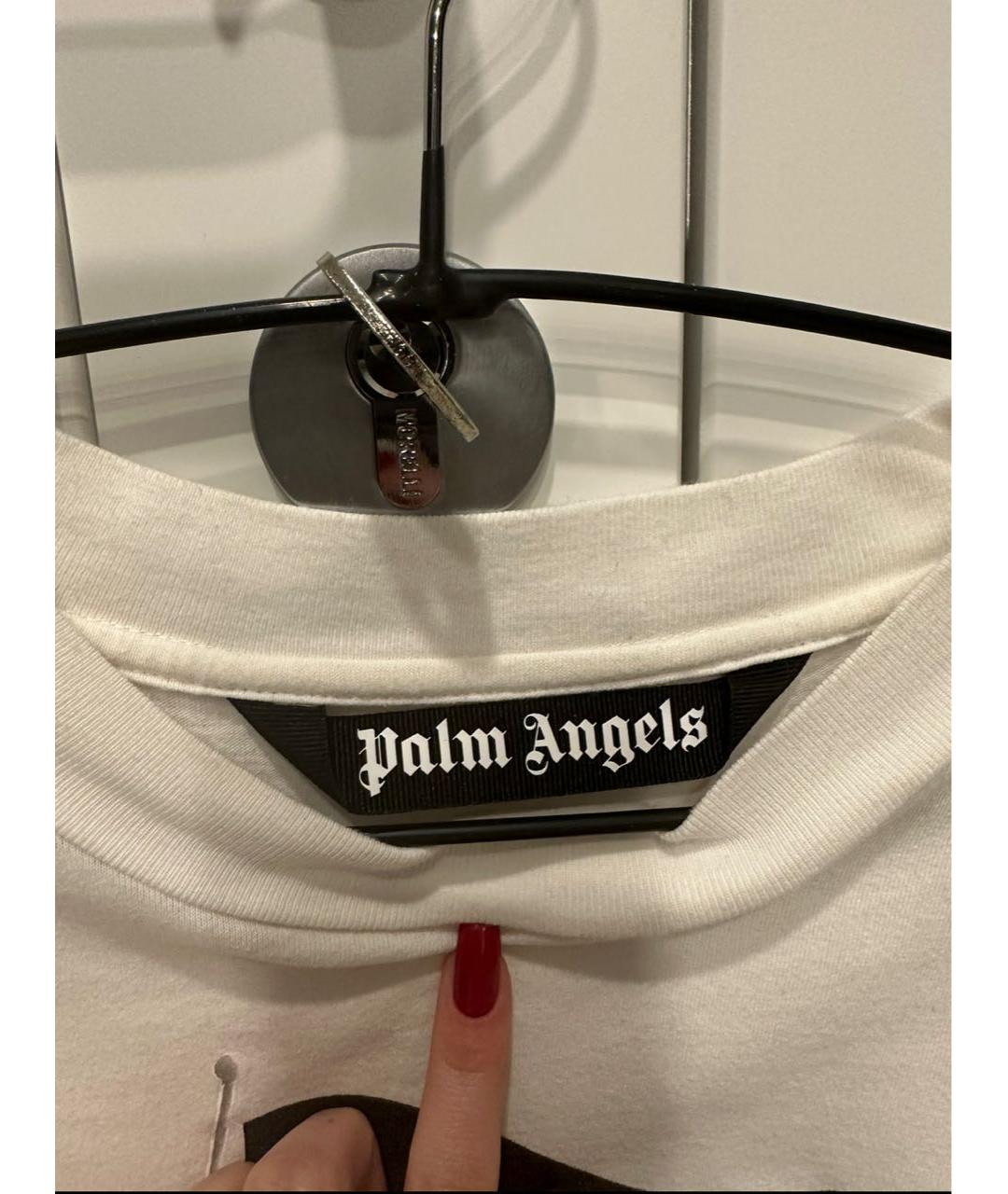 PALM ANGELS Белая хлопковая футболка, фото 3