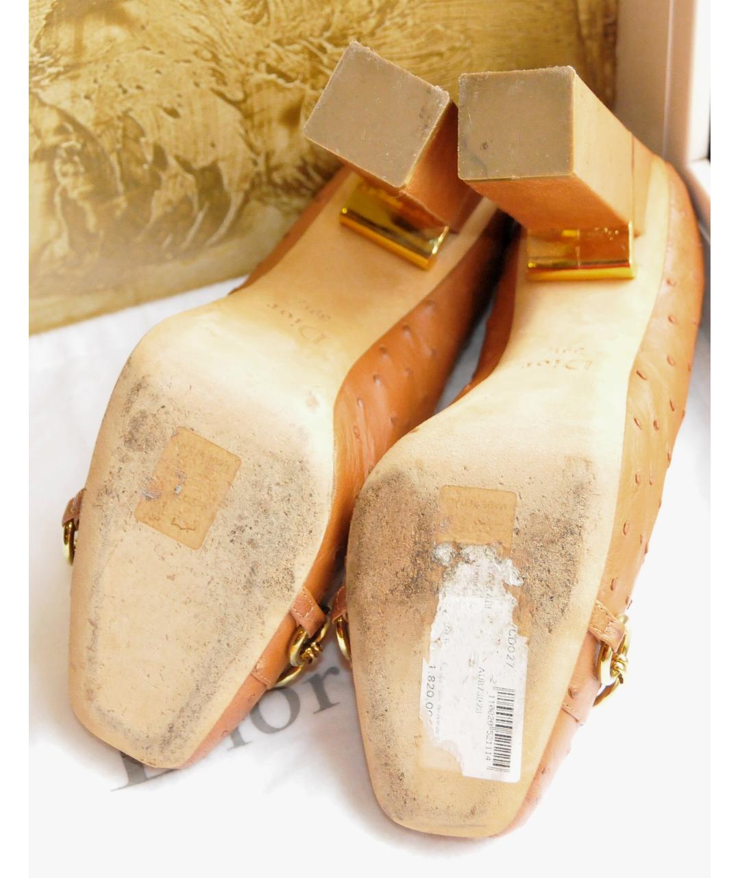 CHRISTIAN DIOR PRE-OWNED Горчичные туфли из экзотической кожи, фото 6