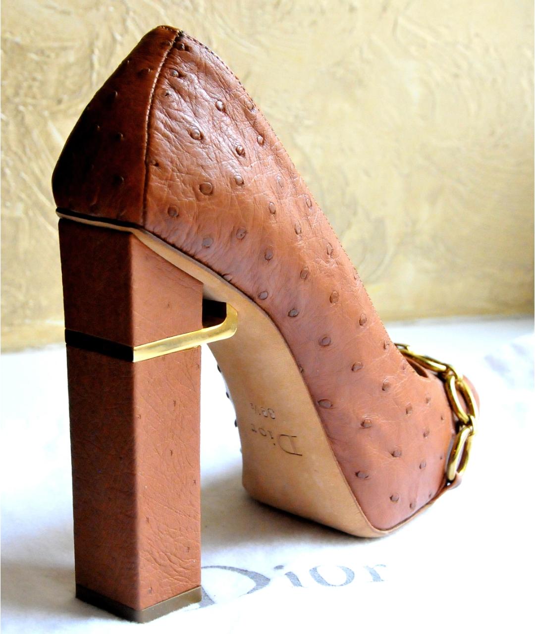 CHRISTIAN DIOR PRE-OWNED Горчичные туфли из экзотической кожи, фото 4