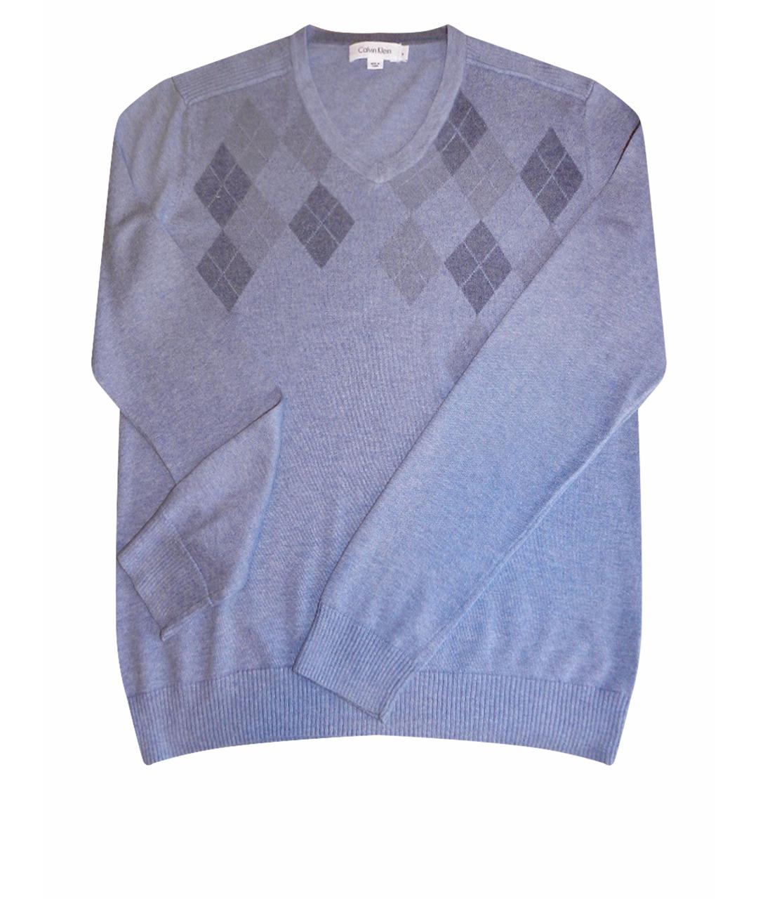 CALVIN KLEIN Голубой хлопковый джемпер / свитер, фото 1