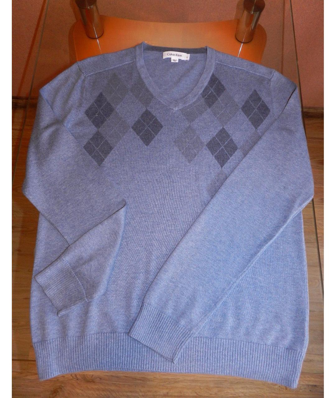 CALVIN KLEIN Голубой хлопковый джемпер / свитер, фото 7