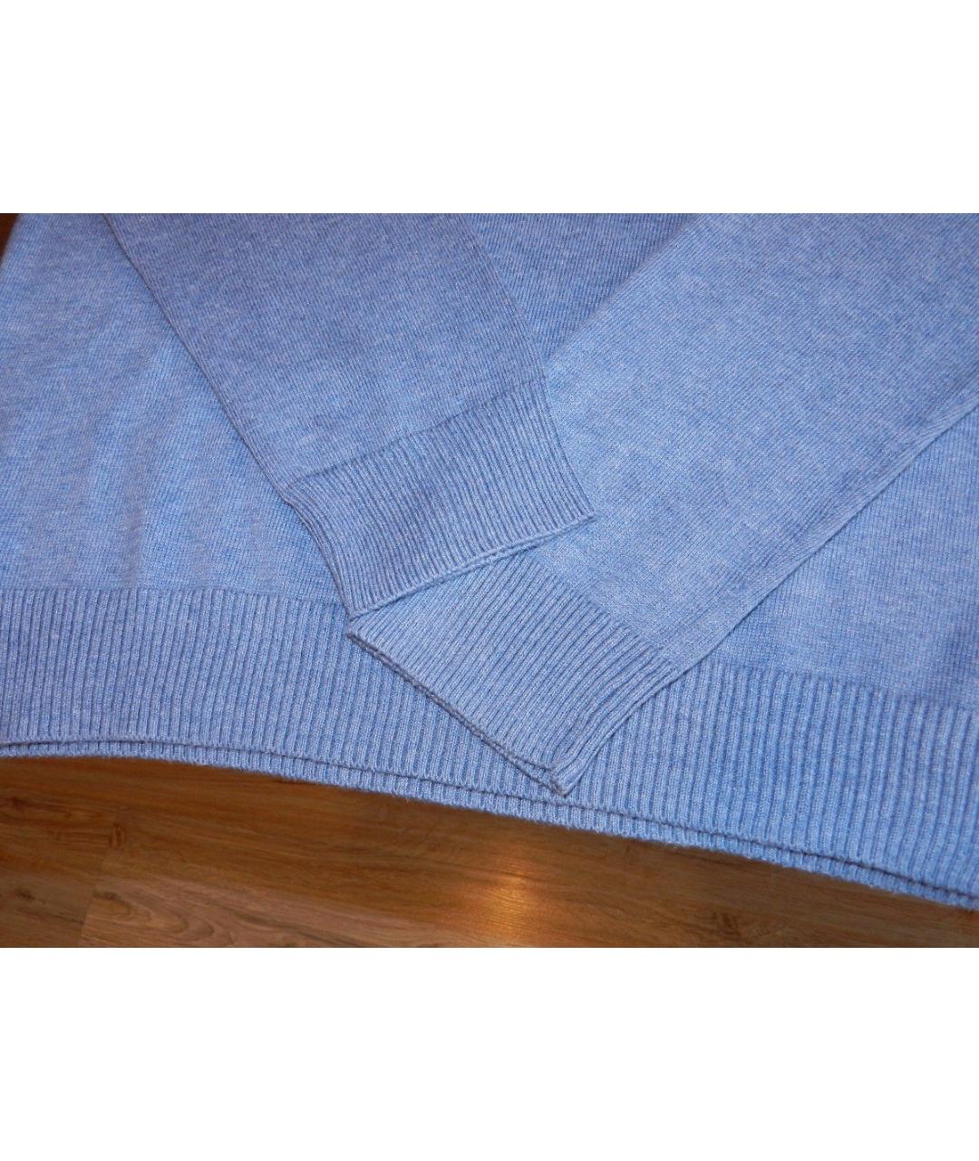 CALVIN KLEIN Голубой хлопковый джемпер / свитер, фото 4