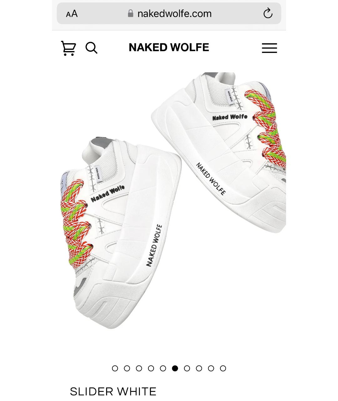 NAKED WOLF Белые кеды из искусственной кожи, фото 5