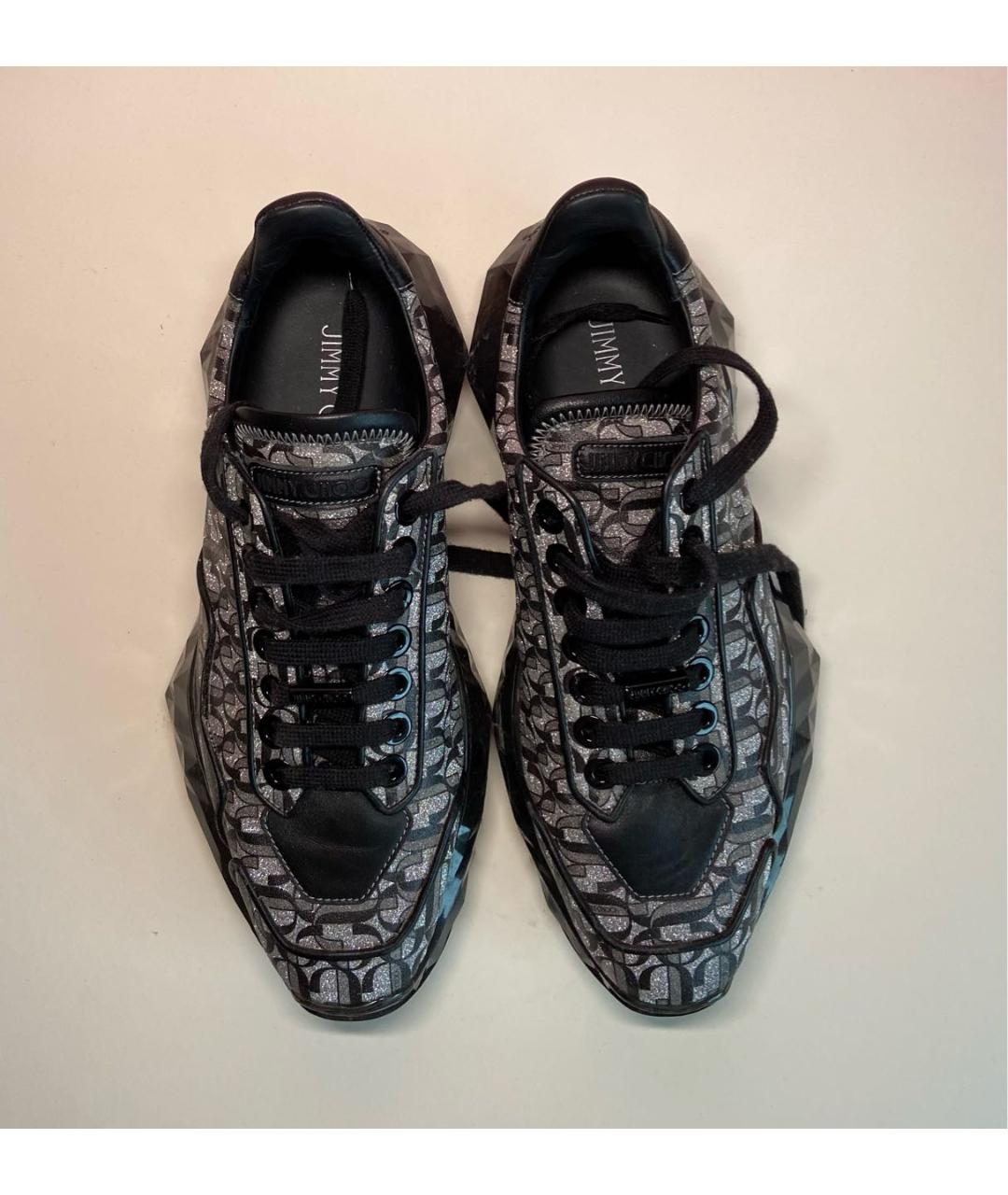 JIMMY CHOO Серебряные синтетические кроссовки, фото 3