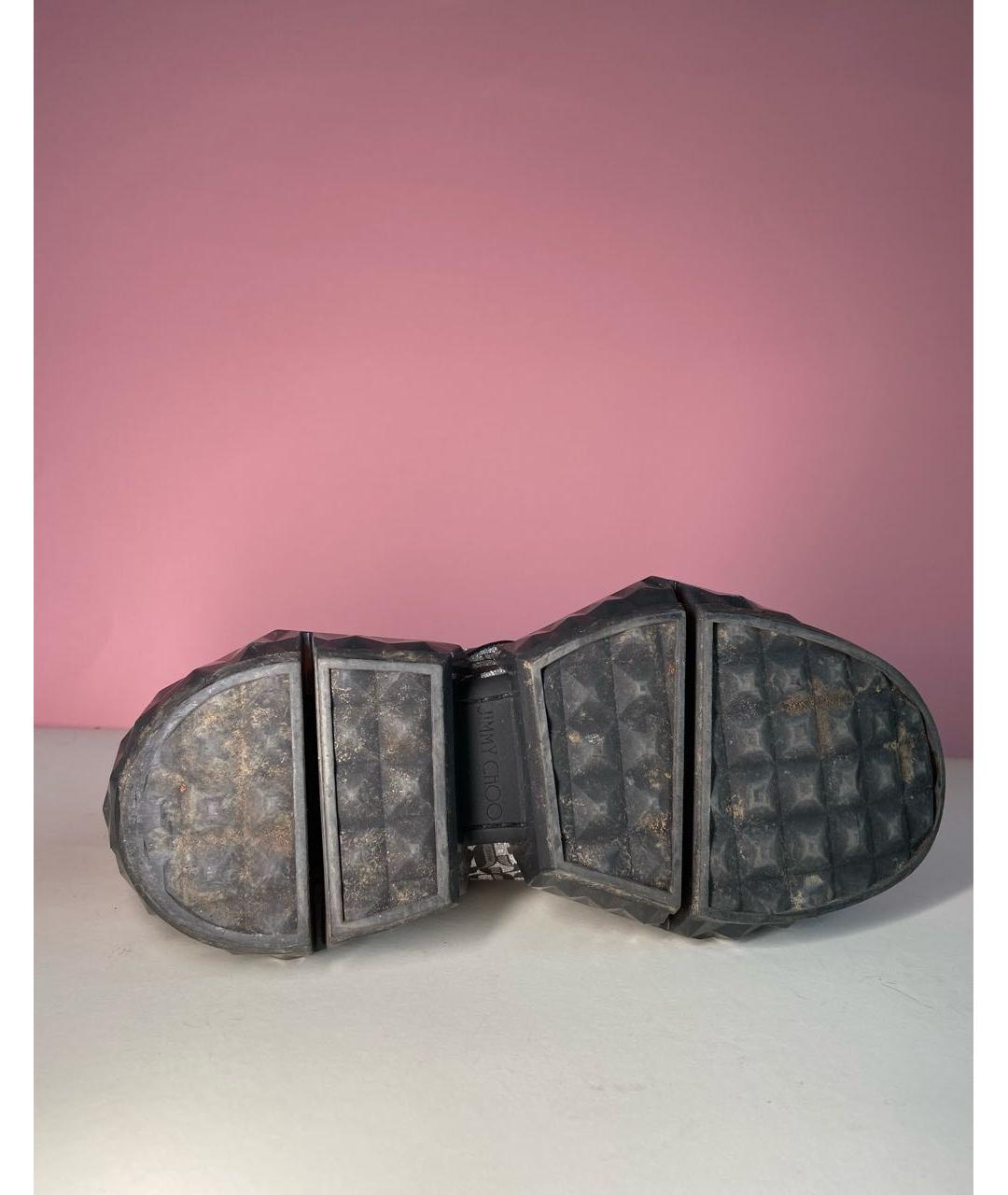 JIMMY CHOO Серебряные синтетические кроссовки, фото 5