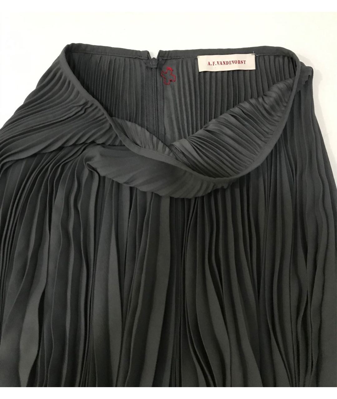 A.F.VANDEVORST Антрацитовая полиэстеровая юбка мини, фото 5