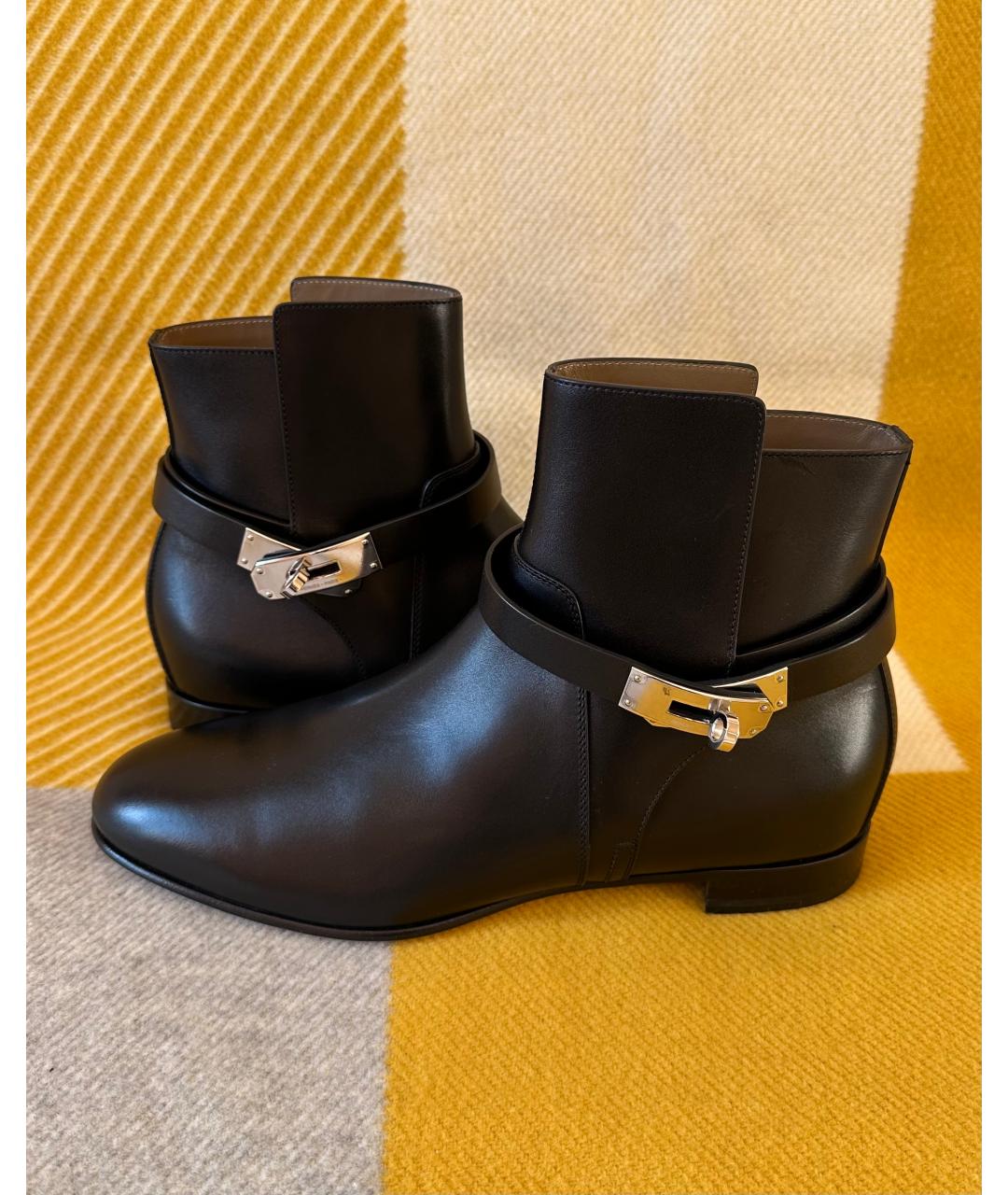 HERMES PRE-OWNED Черные кожаные ботинки, фото 2