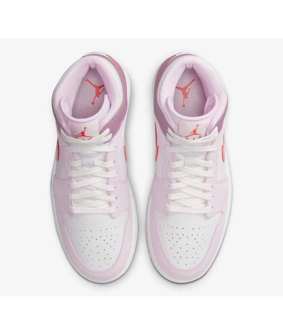 JORDAN Розовые кожаные высокие кроссовки / кеды, фото 3