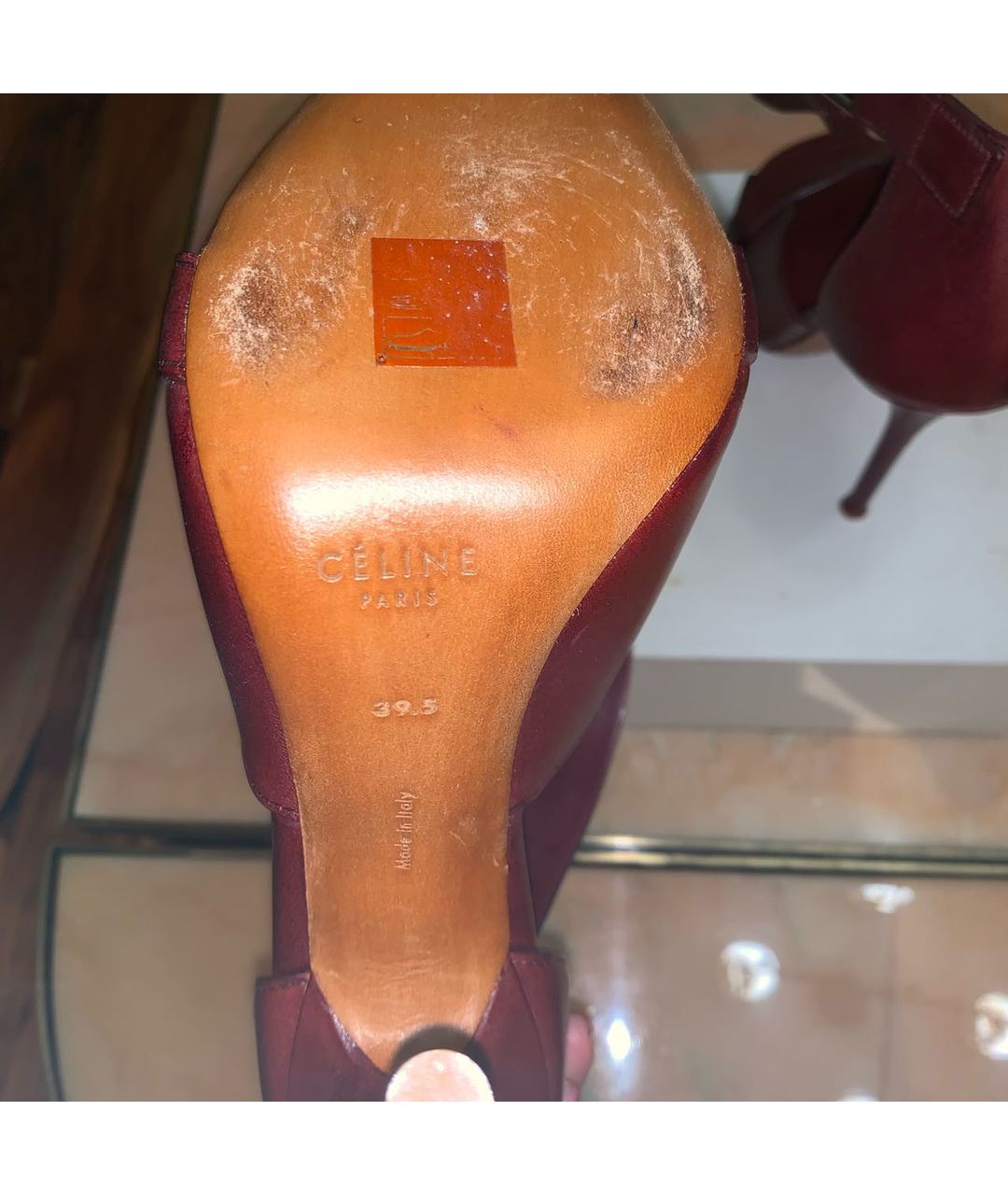 CELINE PRE-OWNED Коричневые кожаные туфли, фото 5