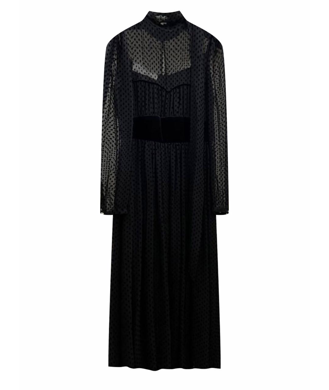 VALENTINO Черное шифоновое вечернее платье, фото 1
