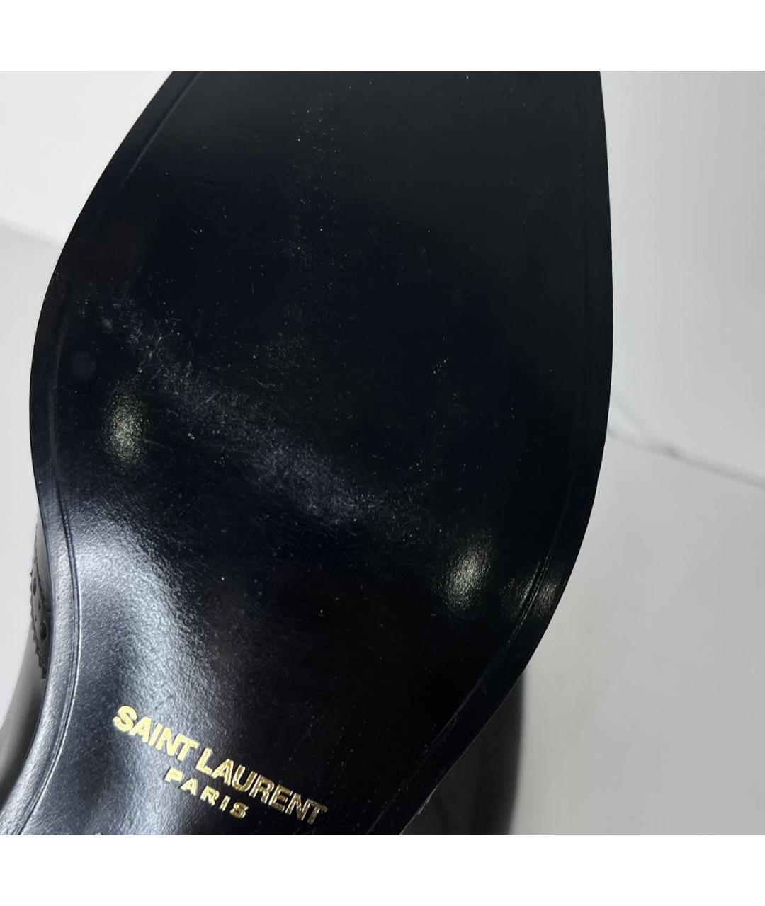 SAINT LAURENT Черные кожаные туфли, фото 7