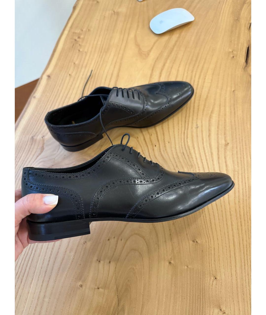 SAINT LAURENT Черные кожаные туфли, фото 3