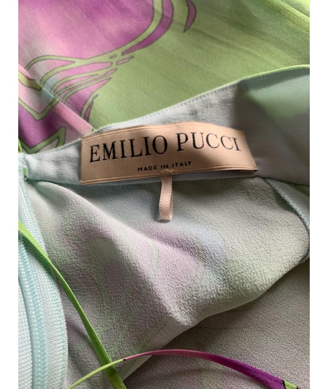 EMILIO PUCCI Мульти шелковое коктейльное платье, фото 7