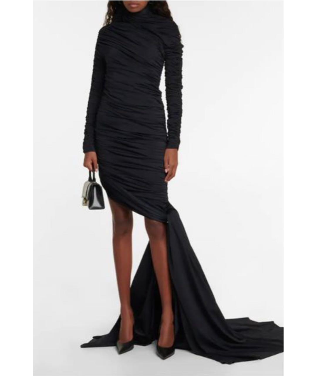 BALENCIAGA Черное полиамидовое вечернее платье, фото 3