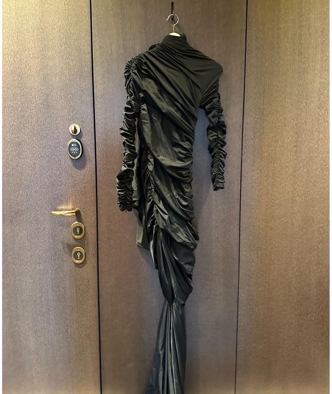 BALENCIAGA Черное полиамидовое вечернее платье, фото 5