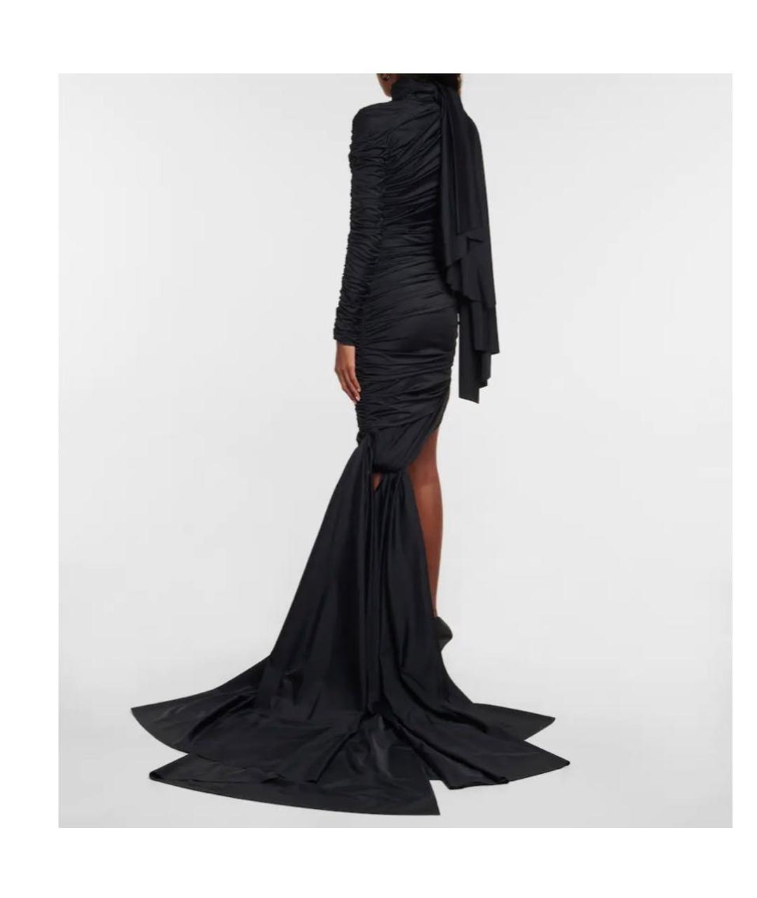 BALENCIAGA Черное полиамидовое вечернее платье, фото 4
