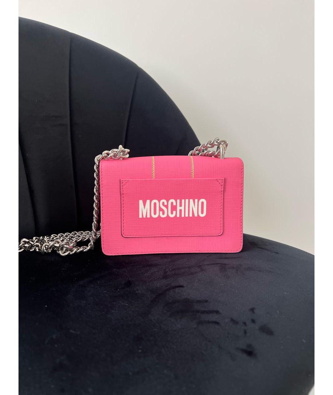 MOSCHINO Розовая сумка через плечо из искусственной кожи, фото 3