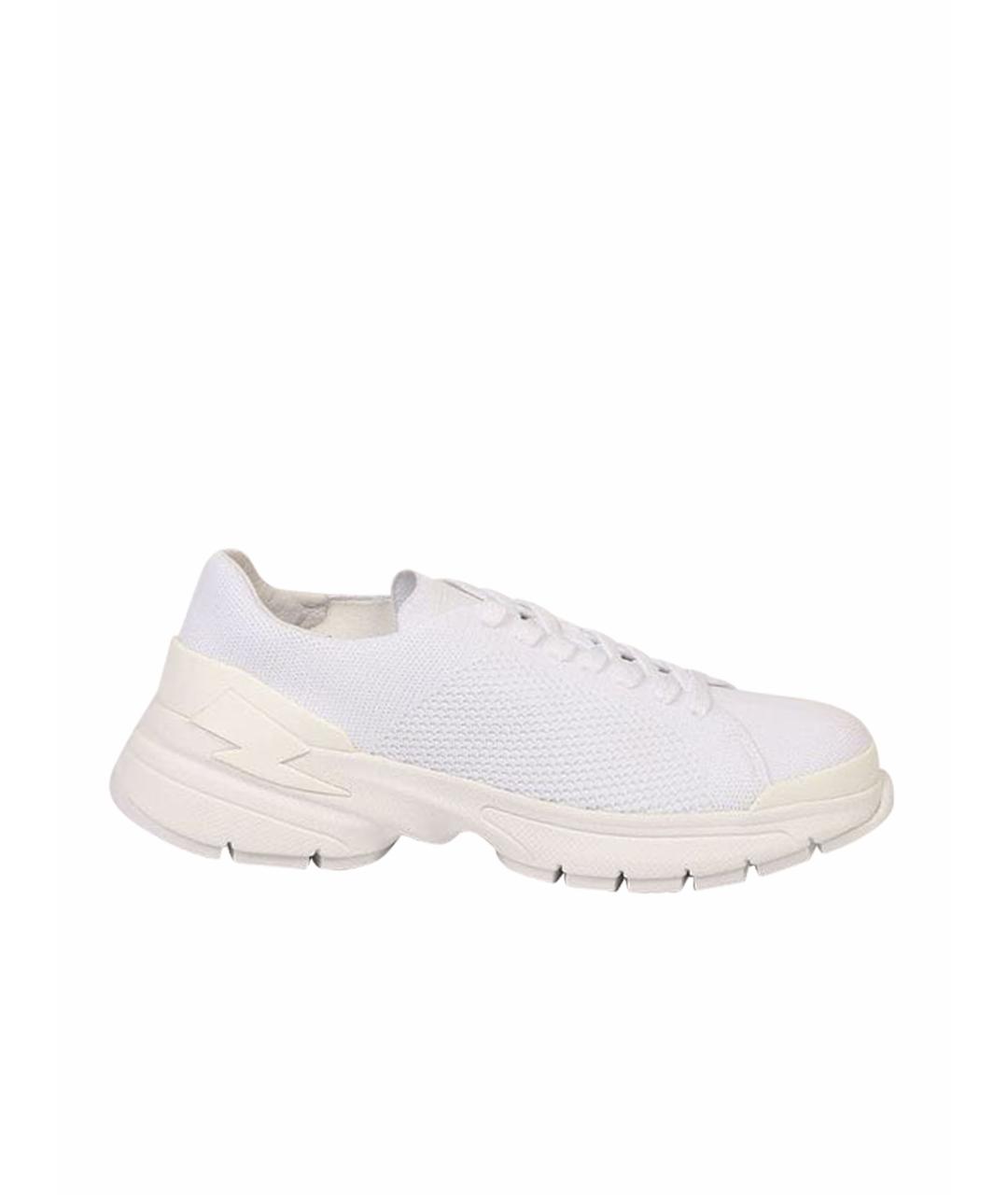 NEIL BARRETT Белые текстильные низкие кроссовки / кеды, фото 1