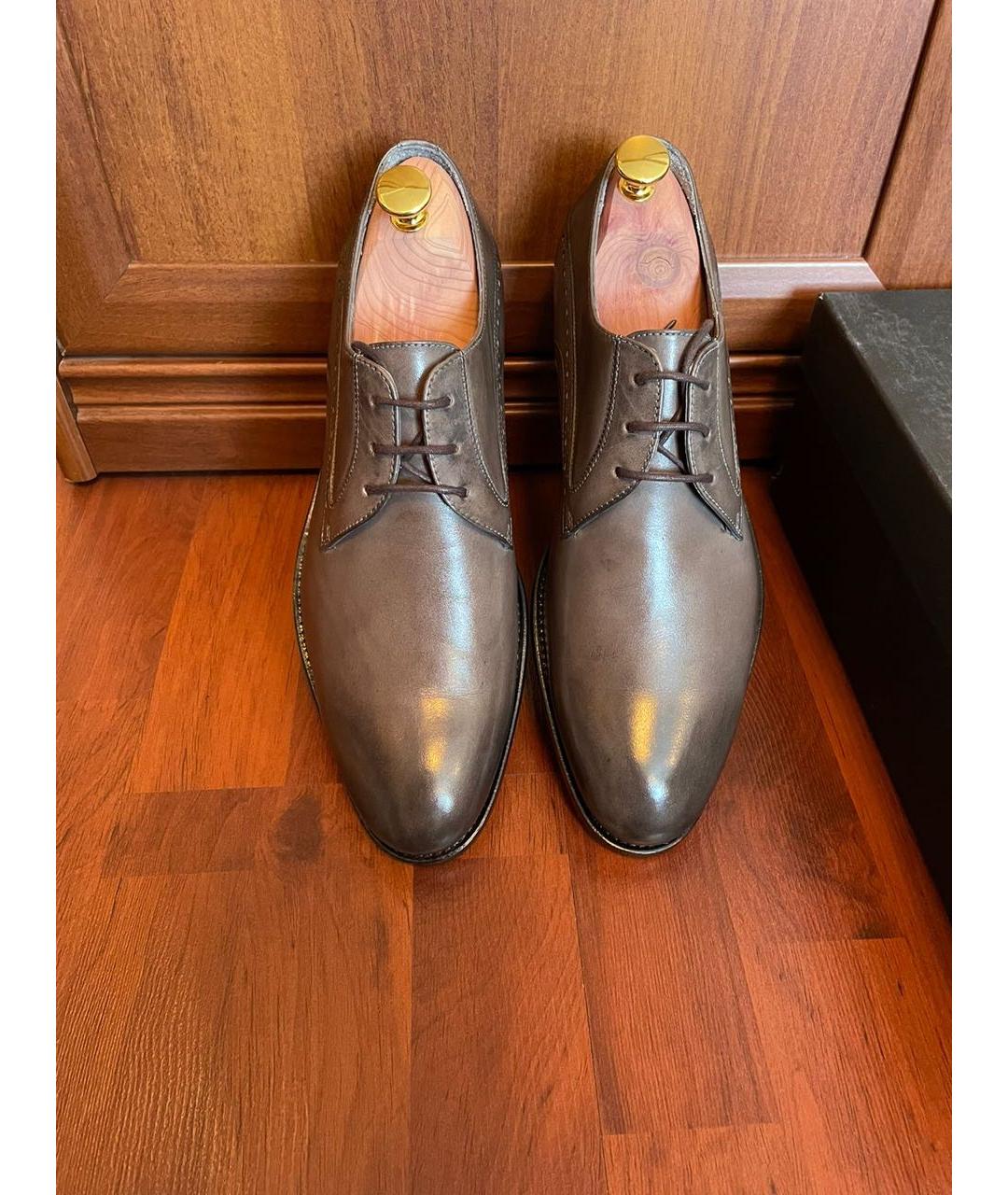 HUGO BOSS Серые кожаные туфли, фото 2