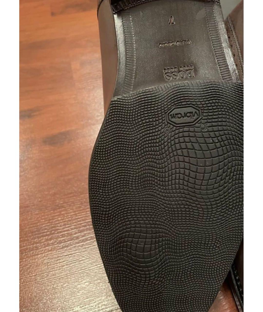 HUGO BOSS Серые кожаные туфли, фото 4