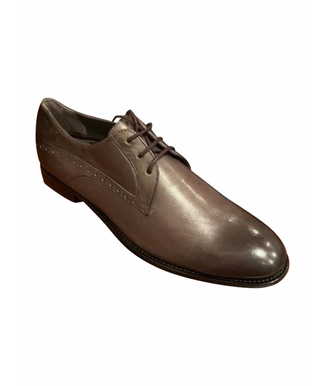 HUGO BOSS Серые кожаные туфли, фото 1