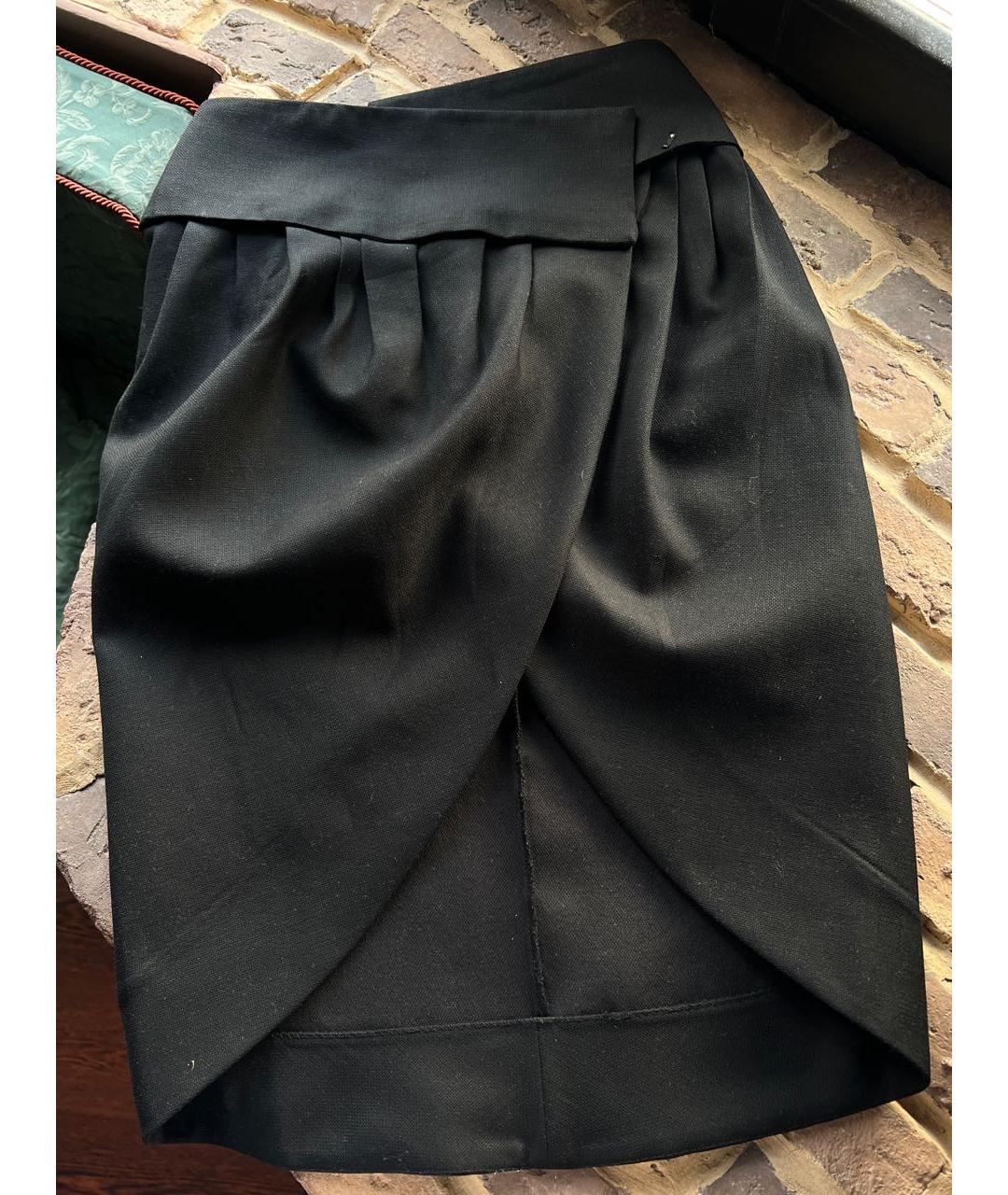 JACQUEMUS Черная шерстяная юбка миди, фото 5