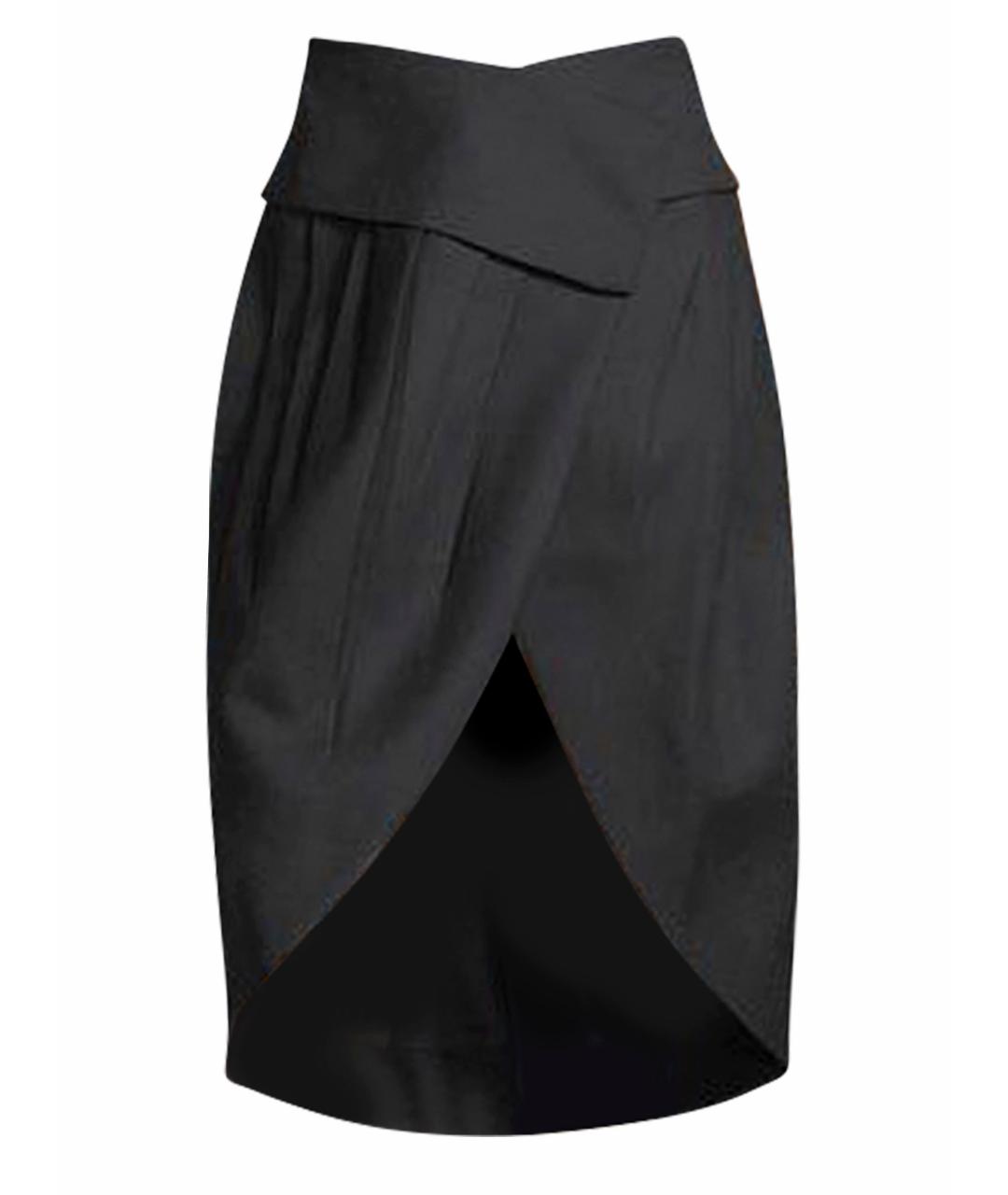 JACQUEMUS Черная шерстяная юбка миди, фото 1