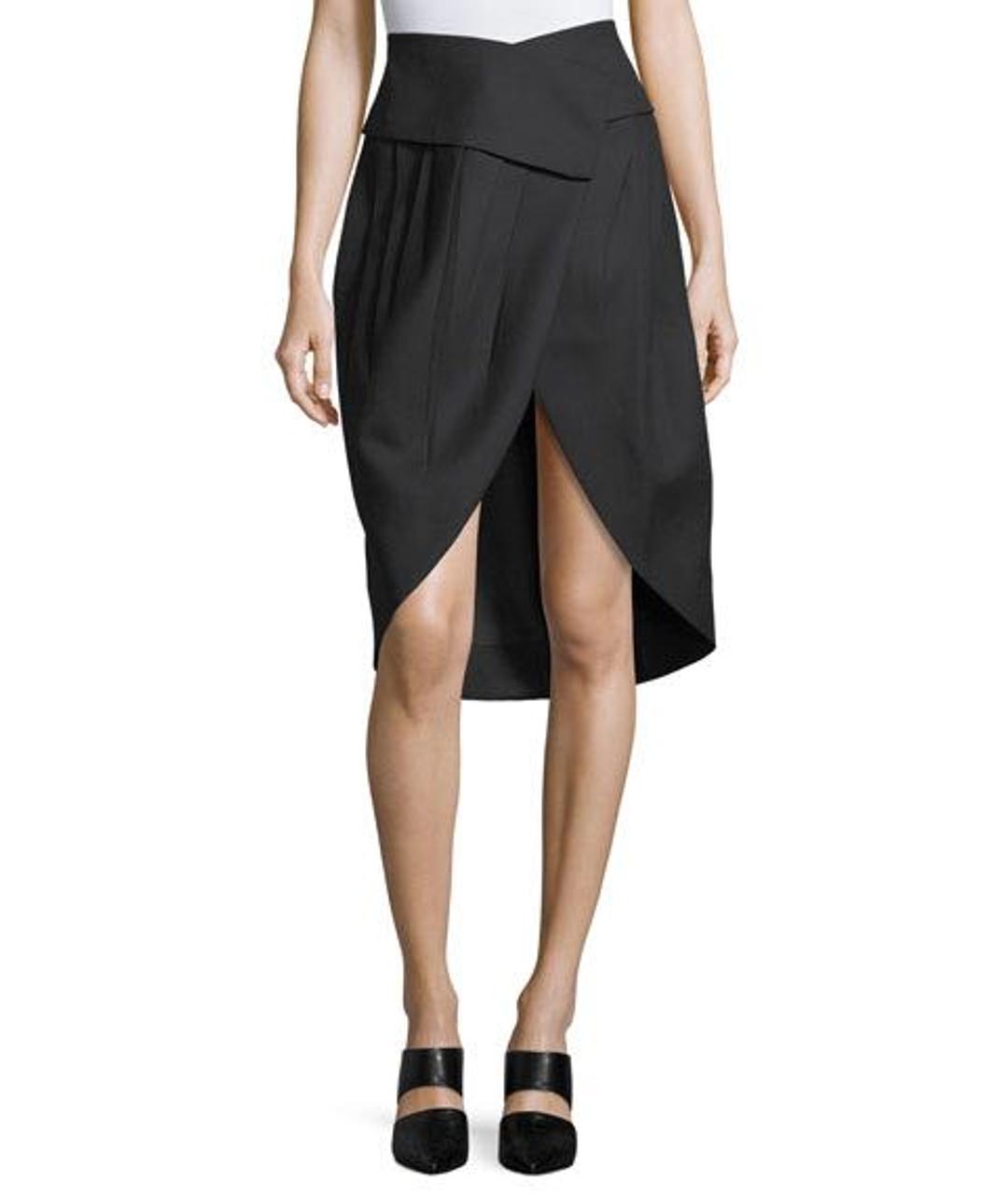 JACQUEMUS Черная шерстяная юбка миди, фото 7