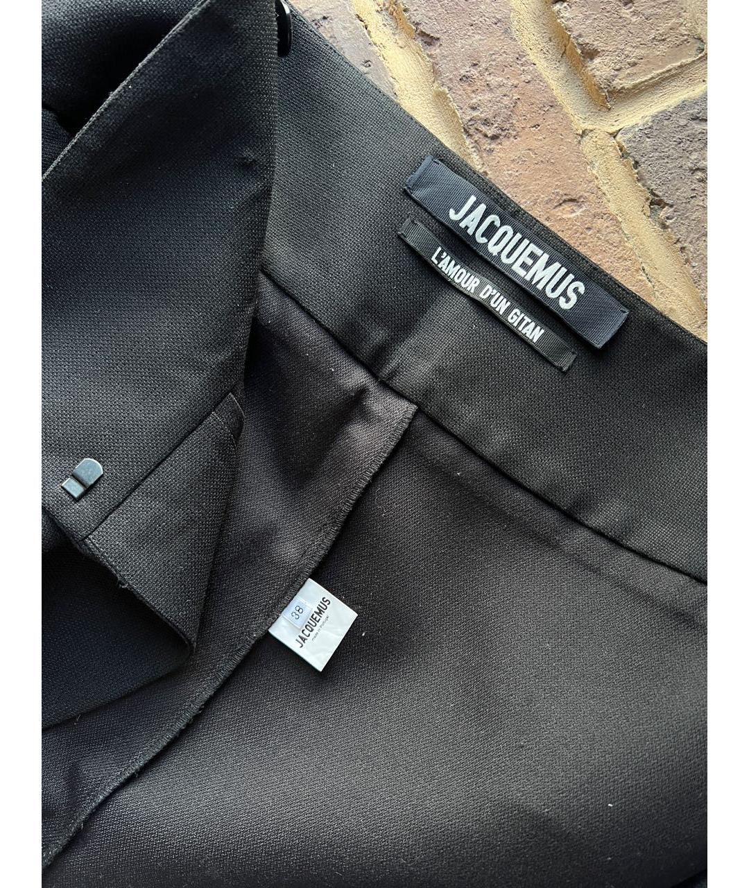 JACQUEMUS Черная шерстяная юбка миди, фото 3