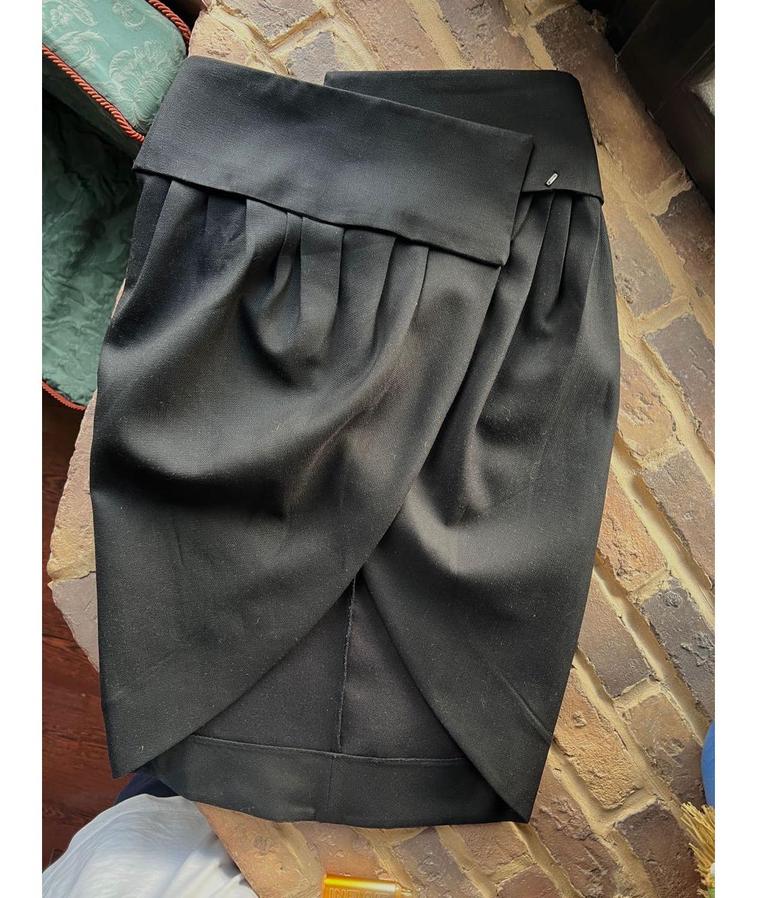 JACQUEMUS Черная шерстяная юбка миди, фото 4