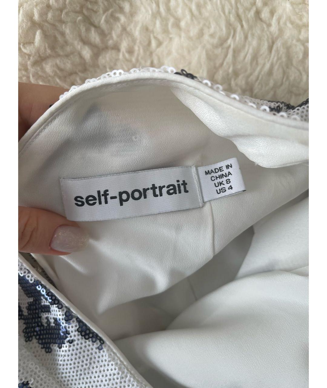 SELF-PORTRAIT Белая синтетическая блузы, фото 4