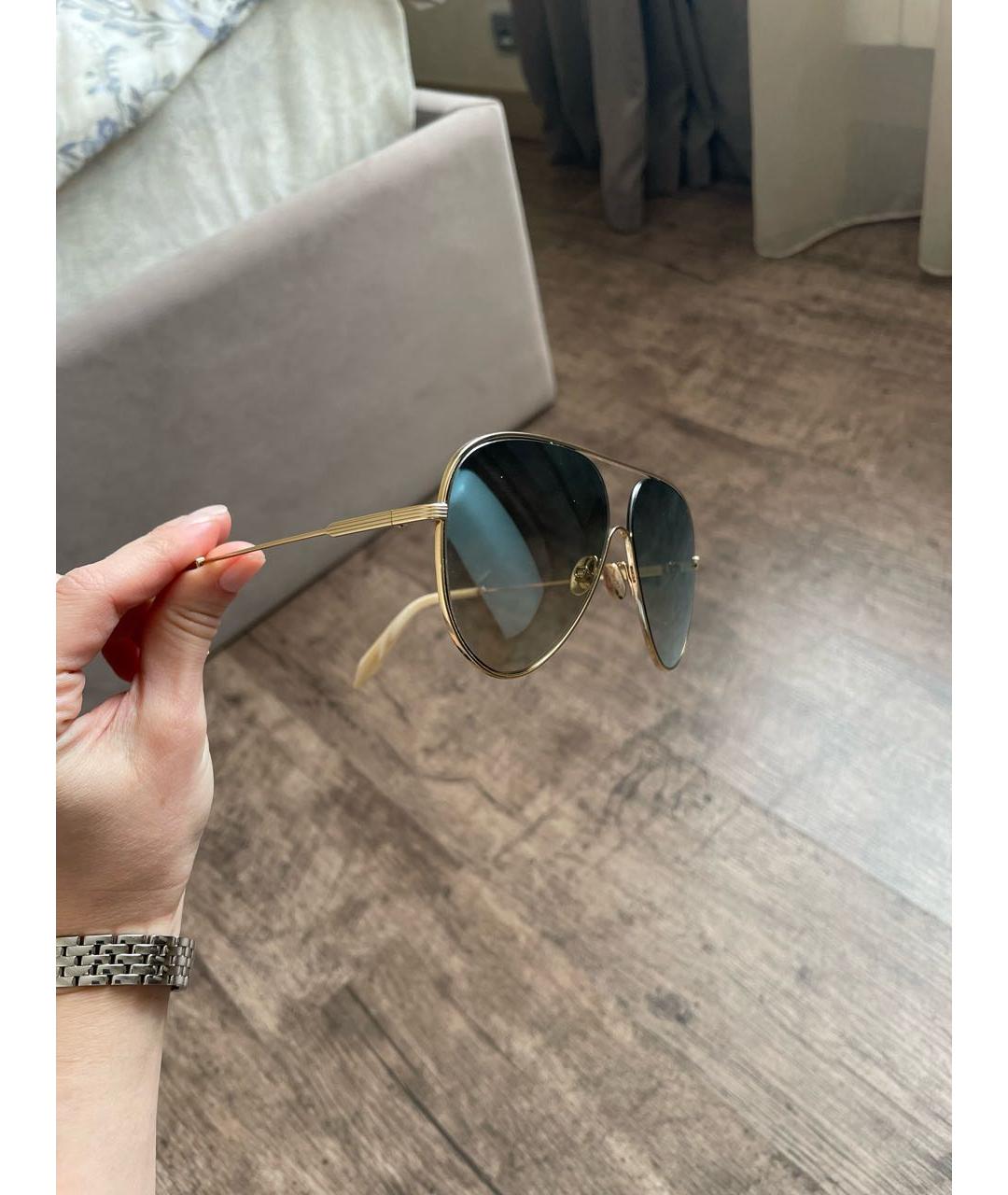 VICTORIA BECKHAM Голубые металлические солнцезащитные очки, фото 2