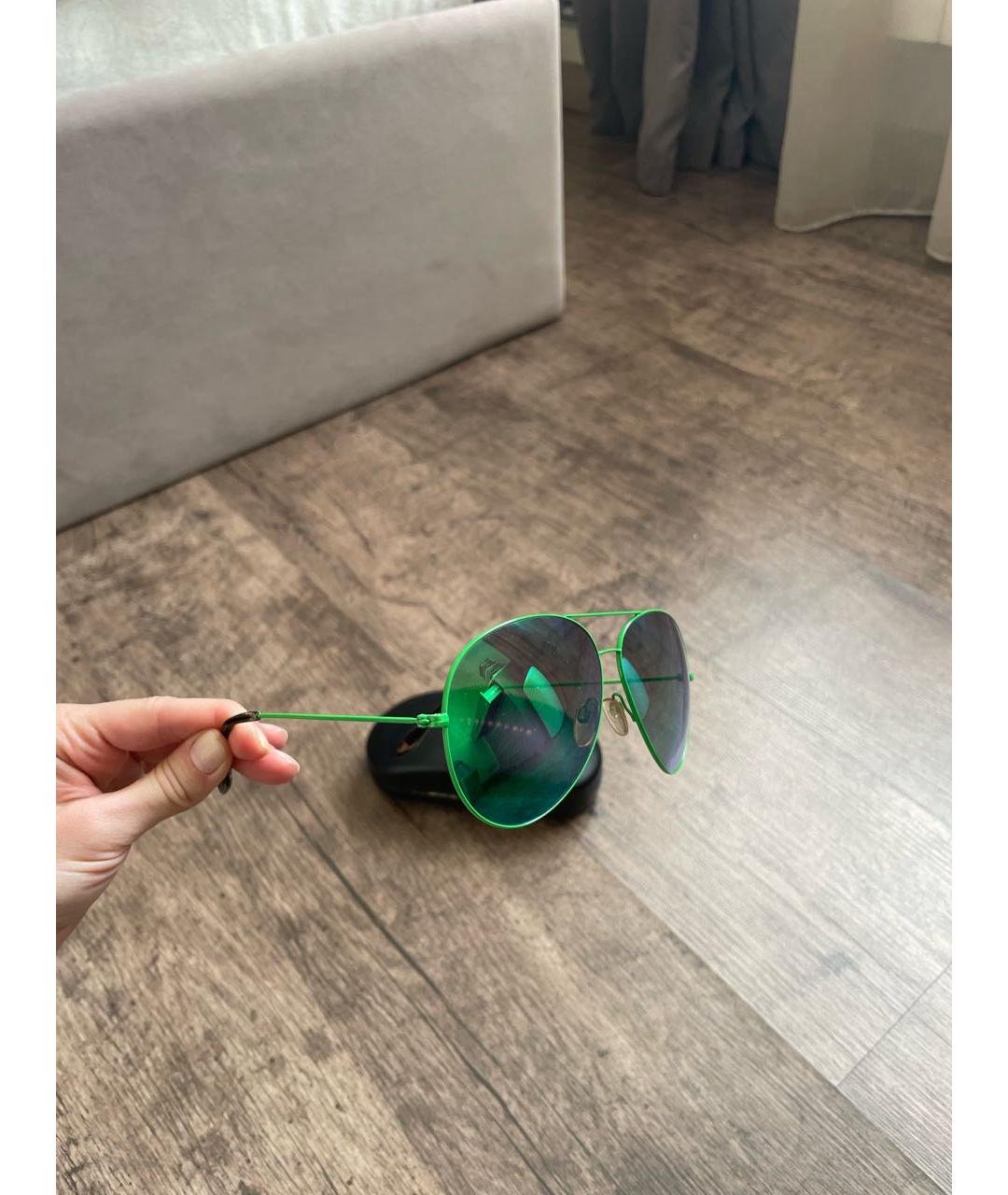 VICTORIA BECKHAM Зеленые металлические солнцезащитные очки, фото 2