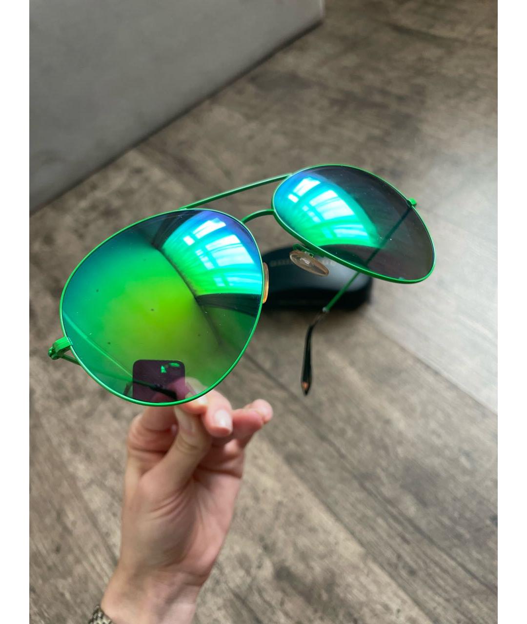 VICTORIA BECKHAM Зеленые металлические солнцезащитные очки, фото 3